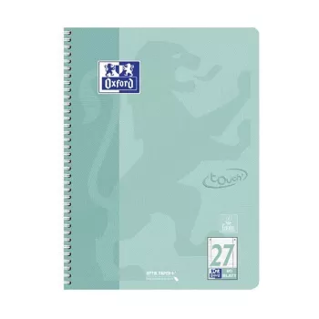 OXFORD kollegieblock TOUCH rutat med marginal A4, 80 blad, 90 g/m², olika färger 400196079