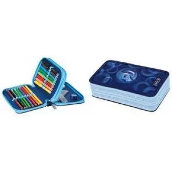 HERLITZ Dolphin Ride dubbelfack pennfodral, 23 delar ifyllt, blixtlås, färgat innerfoder 400205858