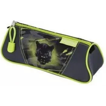 HERLITZ trekantigt pennfodral Wild Panther polyester, 1 blixtlåsfack 400205919