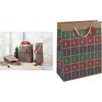 SIGEL GT044 julklappspåse med utstansning, liten, brun kraftkartong 157 g/m², 1 st