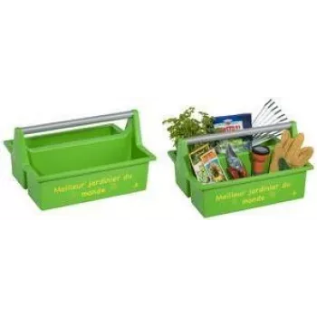 allit McPlus Carry Jardinier verktygskorg, grön, ergonomiskt aluminiumbygelhandtag, 2 stora fack, 1 st (8500906006)