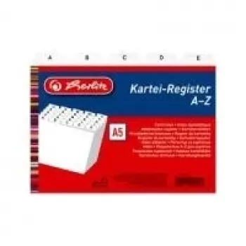 Herlitz A-Ö register, A7 liggande, 24 delar, vit polypropen 1500768