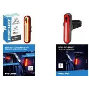 FISCHER FAHRRAD LED cykelbakljus, uppladdningsbart, svart/röd 50089:FISCHER