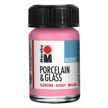 Marabu porslins- & glasmålarfärg, glänsande rosa, 15 ml, utan inbränning 11150039133