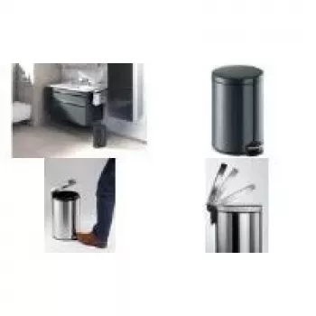 DURABLE papperskorg med fotpedal metall 20L rund silver 341258