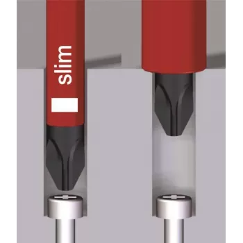 Wiha VDE PlusMinus skruvmejsel SoftFinish electric slimFix 3281 SL/PH 1 klinglängd 80 mm (35502)