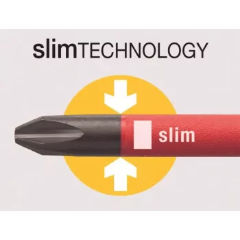 Wiha VDE PlusMinus skruvmejsel SoftFinish electric slimFix 3281 SL/PH 1 klinglängd 80 mm (35502)