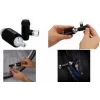 FISCHER cykelhandpump med CO2-inflator, universellt ventilhuvud för Schrader, Dunlop, Presta, 8 bar, svart/silver 50392