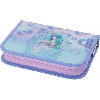 Herlitz Mystic Mermaid fyllt pennfodral, 31 delar, blå/rosa, polyester 300001564