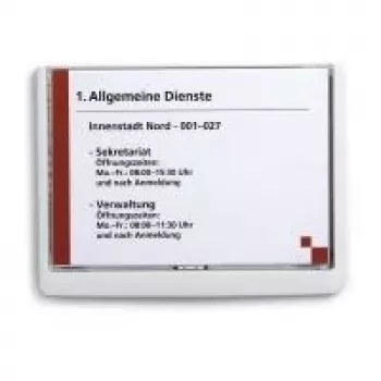 DURABLE CLICK SIGN A5 liggande dörrskylt, silverram, bländskyddslock, 1 st 486602