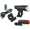FISCHER cykel LED-belysningsset 40/20/10 lux, StVZO-godkänt, svart (85346)