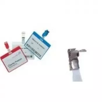 DURABLE namnbrickehållare 60 x 90 mm med klip, transparent, 25-pack 810606