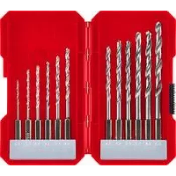 kwb 108810 HSS metallspiralborrset, 12-delar, kompatibel med snabbspänn- och kuggkranschuck