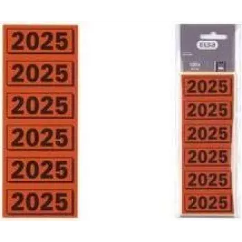 ELBA 2025 röda självhäftande indexetiketter 57 x 25 mm (120 etiketter) för arkivmappar