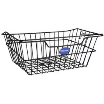 FISCHER cykel bakkorg, svart grovmaskig ståltråd, verktygsfri klämmontering, 5 kg bärkraft 61036