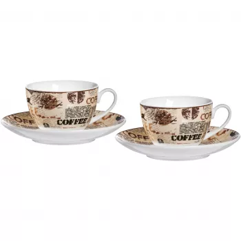Ritzenhoff & Breker CREMA cappuccinoset, 4-delar, porslin, motstryck, diskmaskinssäker 422108