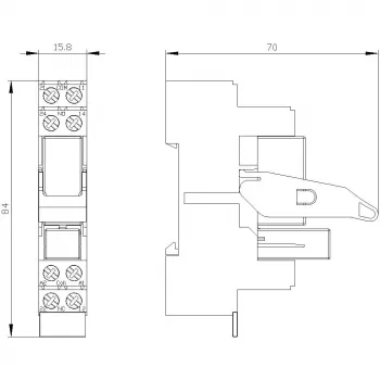 SIEMENS LZS:RT4A4L24 pluggrelä 4PDT 24VDC 2W med LED