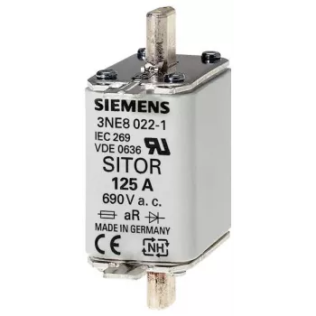 Siemens NH-säkring 160 A, storlek 00, gG, 500 V AC/250 V DC, knivkontakter, frontindikator 3NE8 024-1