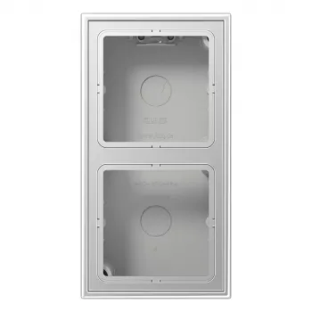 JUNG utanpåliggande lock 2-fack med integrerad ram, aluminium (AL2582A-L)