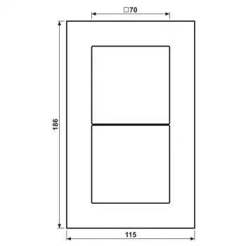 JUNG LSP 982 GLAS glasram 2-fack, LS PLUS, 115 x 186 x 11 mm