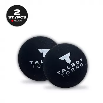 TALBOT torro squashboll, svart/röd, medium, 2-pack blister med röd prick 251105
