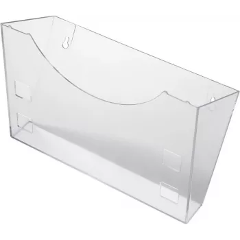 HELIT H6103008 väggfäste för broschyrhållare, grå-transparent