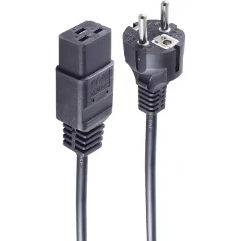 SHIVERPEAKS Basic strömkabel Schuko till IEC C19, 3 m, 16 A, svart BS60015-S