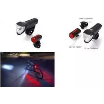 FISCHER cykel LED-belysningsset TWIN, 50/25/15 lux framljus, USB-laddningsbart, StVZO-godkänt 50428