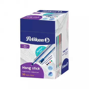 Pelikan Hang Stick kulspetspenna, transparent, olika bläckfärger, 1,0 mm, engångs 400197418