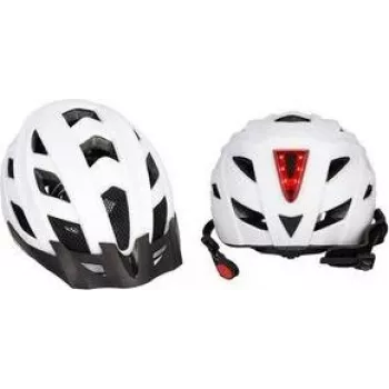 FISCHER Urban Plus Atlanta cykelhjälm S/M polykarbonatskal med EPS-inredning, LED-bakljus, insektsnät, visir 720031