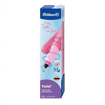 Pelikan Twist rollerballpenna Berry Pink – ergonomisk, för vänster- och högerhänta 300010121