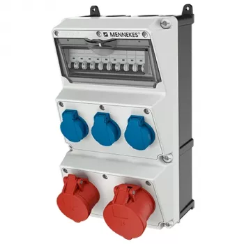 MENNEKES AMAXX 930011 väggmonterad uttagskombination, 63 A, IP44, grå
