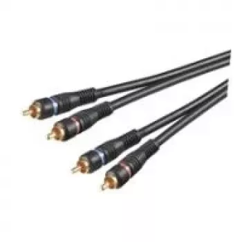 Wentronic AVK 132-1000 10 m RCA-ljudkabel, 2x RCA-kontakt till 2x RCA-kontakt, svart 50434