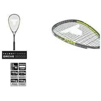 TALBOT torro Drive 2000 squashracket, svart/gul, Allround-Plus Balanced 251002