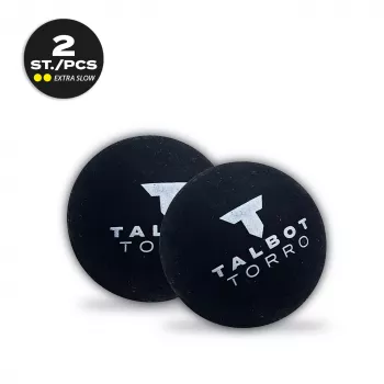 TALBOT torro squashboll, svart/gul, extra långsam, dubbel gul prick - 1 st (251107)