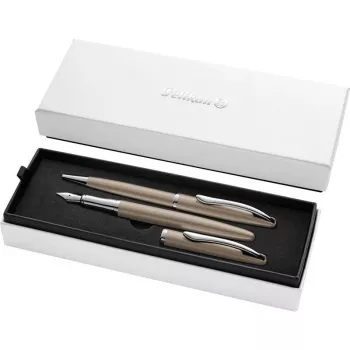 Pelikan Jazz Noble Elegance skrivset – taupe kulspetspenna & rullpenna med presentask 400198412