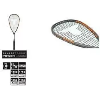 TALBOT TORRO Power 4000 squashracket, svart/orange, balanserad offensiv, Y-konstruktion 251004