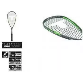 TALBOT TORRO squashracket Pro 6000, svart/grön, offensiv, Y-konstruktion, 1 st (251006)