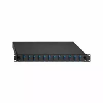 Rutenbeck fiberpatchpanel SC duplex SM 12-port 1U 19 inch svart RAL 9005 utdragbar 2280308120
