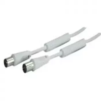 SHIVERPEAKS 10m IEC 169-2 koaxialantennkabel, kontakt till uttag, nicklad, vit (BS80208-128)