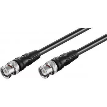 Wentronic Goobay BNC-anslutningskabel, svart, 3 m - BNC-kontakt till BNC-kontakt, 75 ohm koaxial 50089