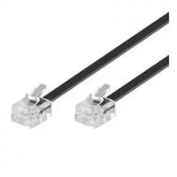 Wentronic Goobay modulär anslutningskabel, svart, 15 m - RJ11/RJ14 (6P4C) kontakt till RJ11/RJ14 (6P4C) kontakt 50320