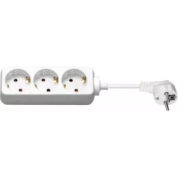 Wentronic Goobay 3-fack jordad grenuttag, 3 m kabel, vit 51075