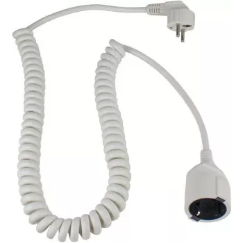 AS SCHWABE Schuko spiralkabel, vit (70426)