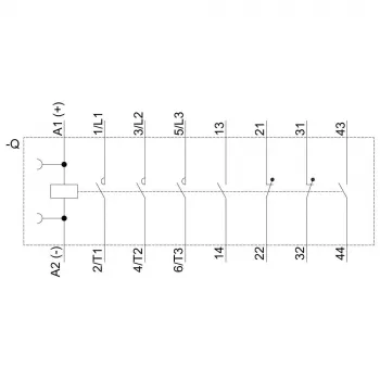 SIEMENS SIRIUS 3RT2 effektkontaktor 5,5 kW 400 V 12 A 24 V DC 2NO+2NC skruvplint 3RT20171BB443MA0