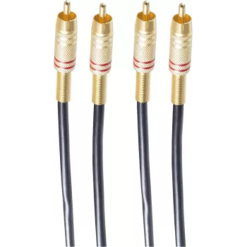 shiverpeaks BASIC-S 2x RCA till 2x RCA ljudkabel, 5,0 m, svart BS40225