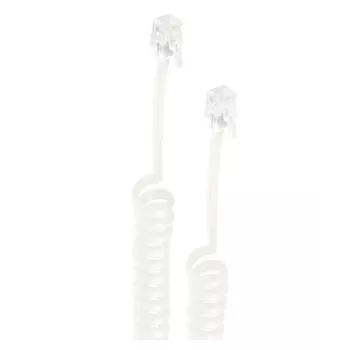Shiverpeaks telefonlurskabel, RJ10 4P4C kontakt till RJ10 4P4C kontakt, förgyllda kontakter, 2 m, vit (BS70132)