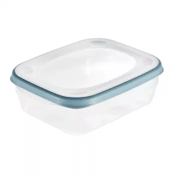 keeeper franco livsmedelsförvaringslåda, 1,2 L, rektangulär, transparent med blå kant, PP/TPE, lufttät, läcksäker, diskmaskinssäker, 1 st 1079368000000