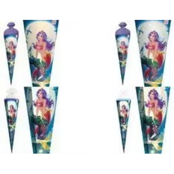 ROTH Magical Mermaid skolstrut, fyrkantig, 850 mm, folietyllstängning, med folie- och paljettdekor – 1 st (678886)