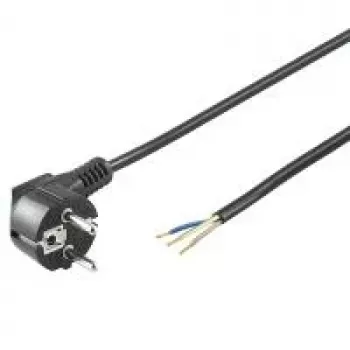 Wentronic Goobay vinklad Schuko-strömkabel, öppen ände, 3 m, svart 96033